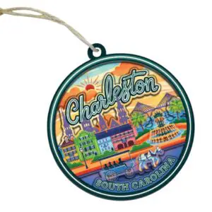 Charleston South Carolina colorful souvenir ornament illustration.