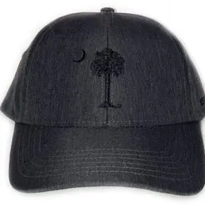 Dark cap featuring crescent and tree