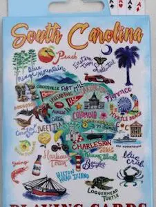 South Carolina themed playing cards packaging