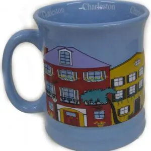 Charleston souvenir mug with houses