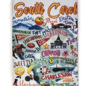 South Carolina-themed decorative kitchen towel design.