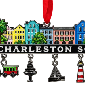 Charleston SC souvenir with colorful buildings.