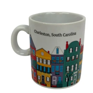 Charleston mug with colorful building illustrations.
