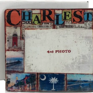Charleston-themed photo frame with colorful design.