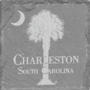 Charleston South Carolina emblem on slate background.