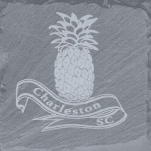Pineapple engraving with "Charleston SC" text.