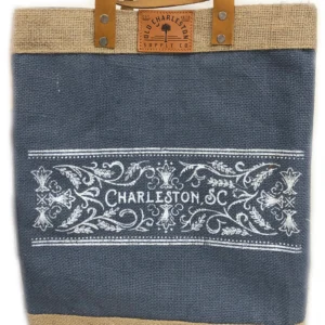 Blue Charleston SC decorative tote bag.