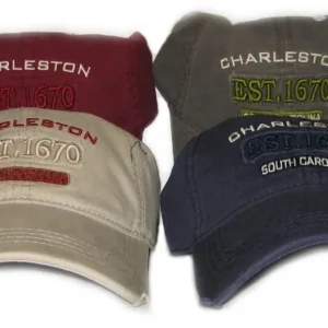 Vintage Charleston caps display