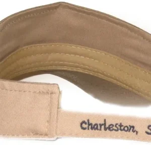 Tan visor featuring Charleston, SC text